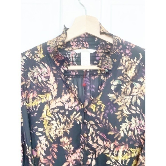 H&M Floral Botanical Long Sleeve Button Front Dress - Picture 4 of 8